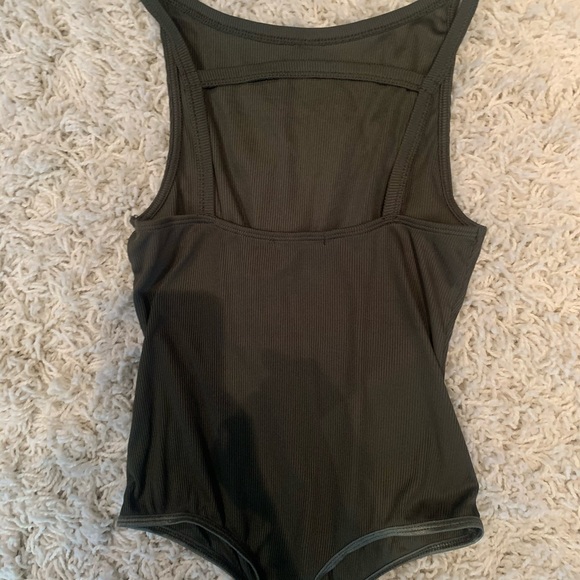 Army green ribbed body suit - Picture 2 of 4